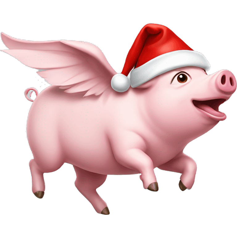 Flying pig with Santa hat  emoji