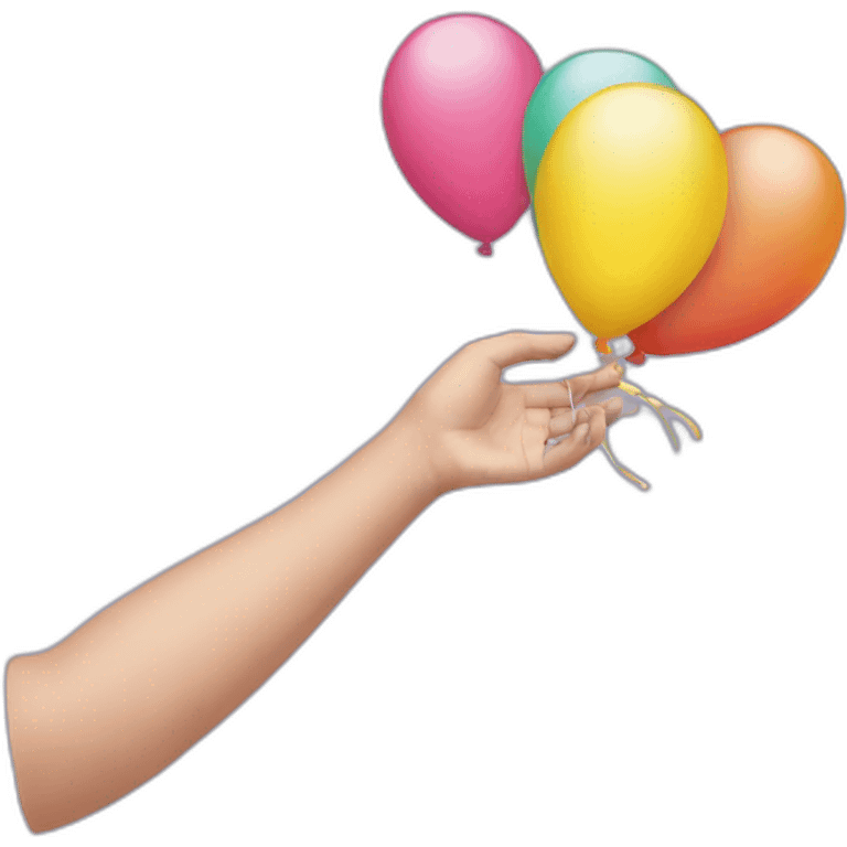 hand + balloons emoji