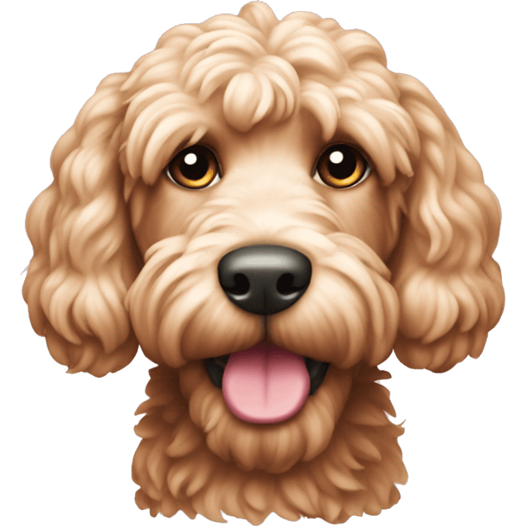 Cockapoo dog with pink head emoji