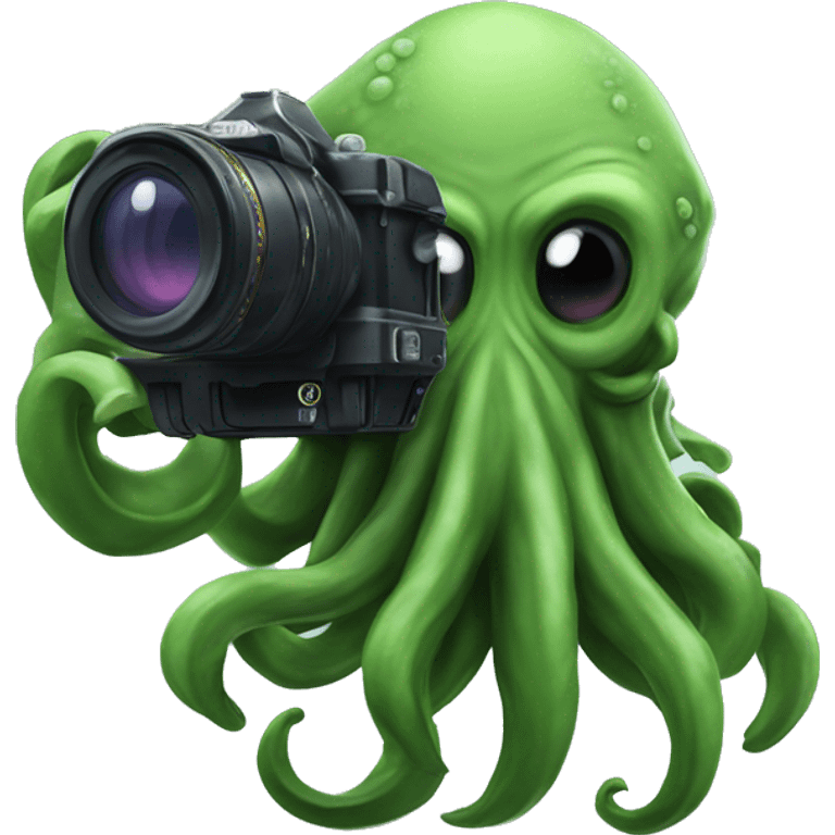 Cthulhu behind camera emoji