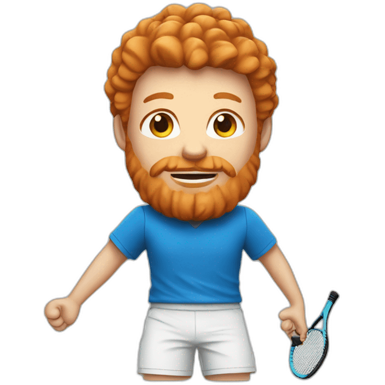 ginger tennis player with a blue tshirt emoji