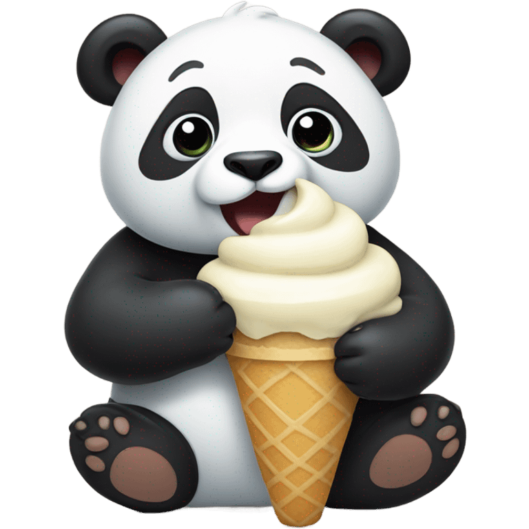 Panda eating ice cream emoji