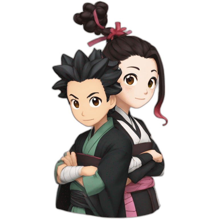 Tanjiro with nezuko from demon slayer emoji