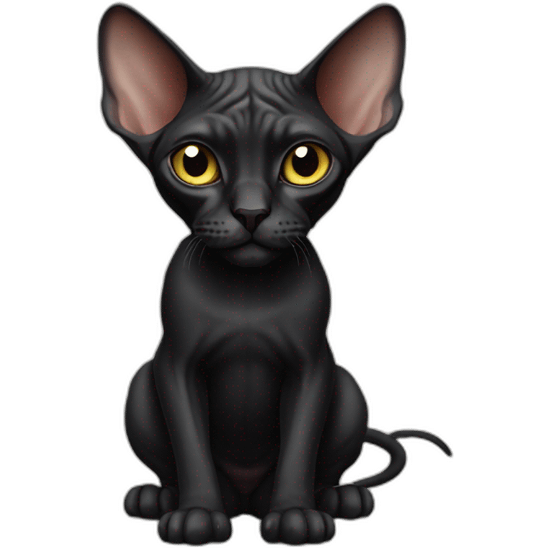 black sphynx cat emoji