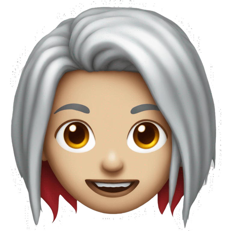 Female vampire with long bright red hair and fangs  emoji