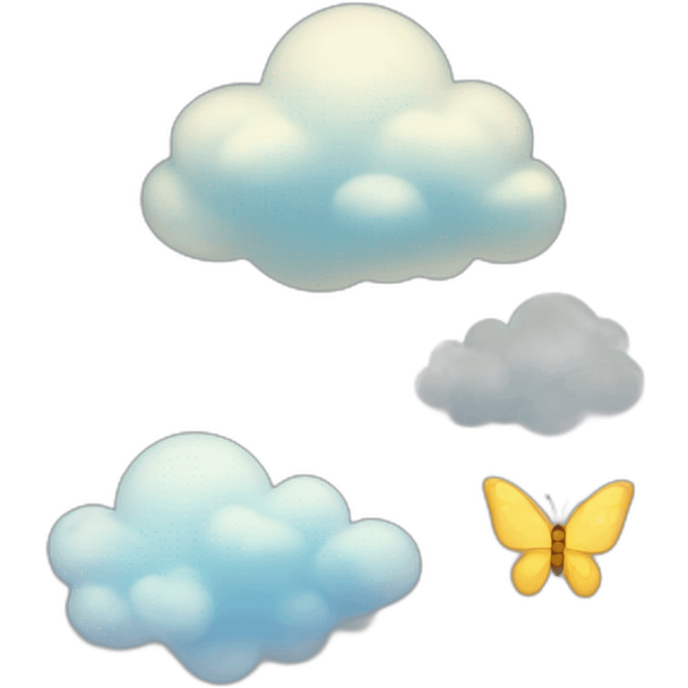 Butterflies clouds and stars and moon emoji