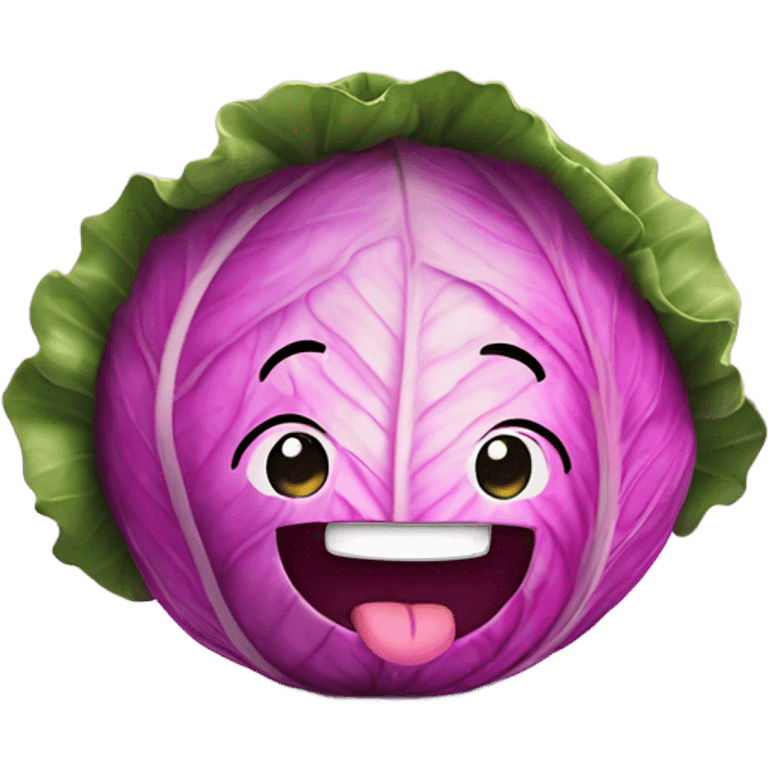 pink cabbage smiling emoji