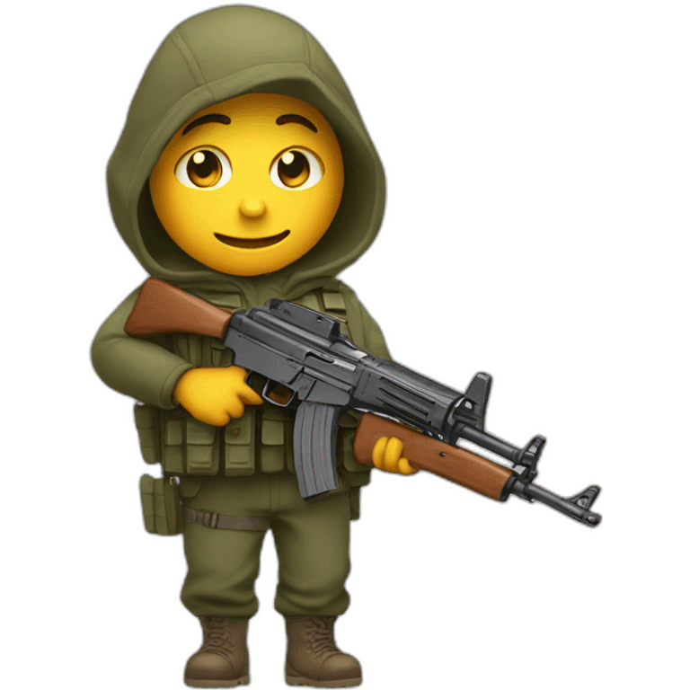 Un chat avec une ak47 emoji