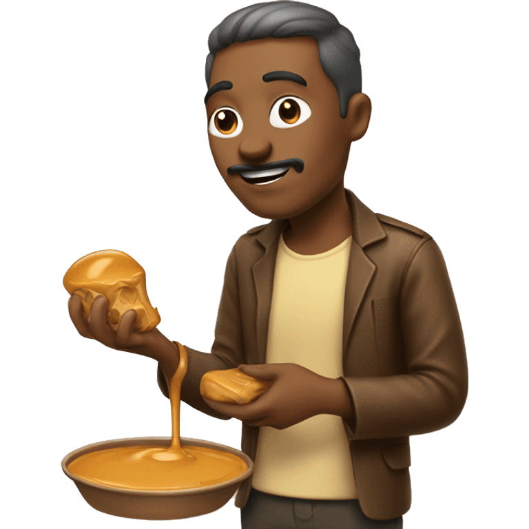 Hombre remando en dulce de leche  emoji