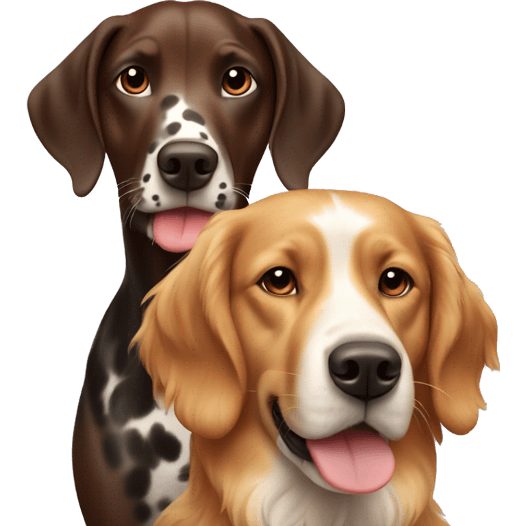 Brown Dalmatian and ginger golden retriever  emoji