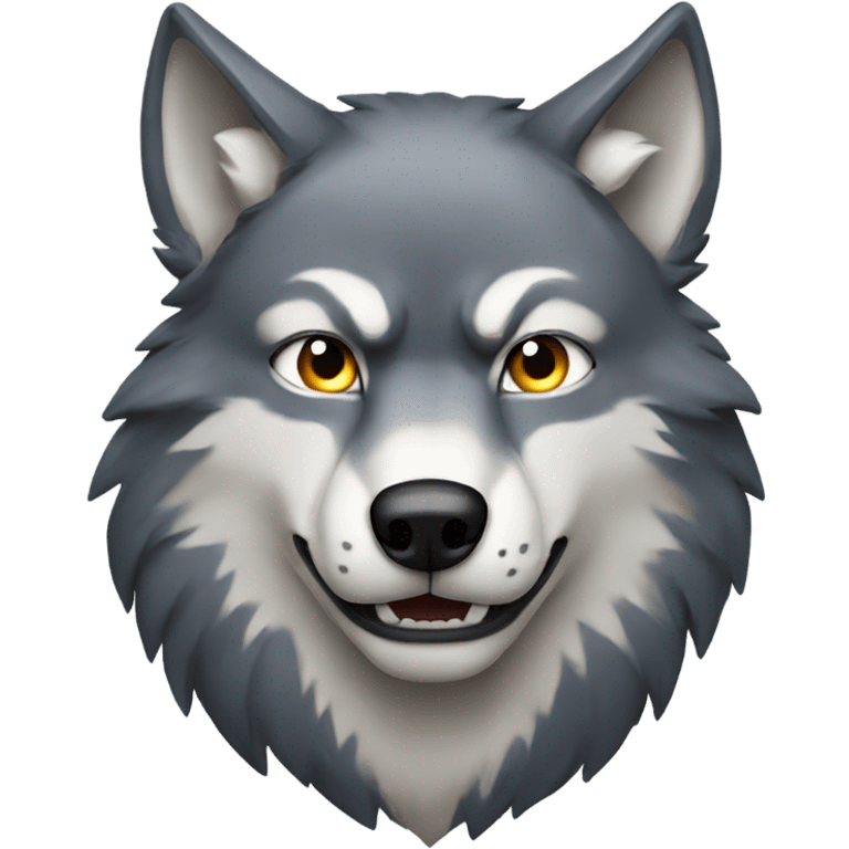 a wolf as a big strong wolf emoji