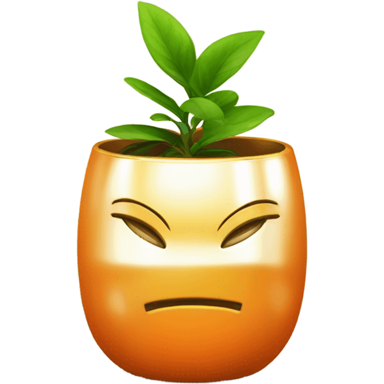 orange plant in gold pot emoji