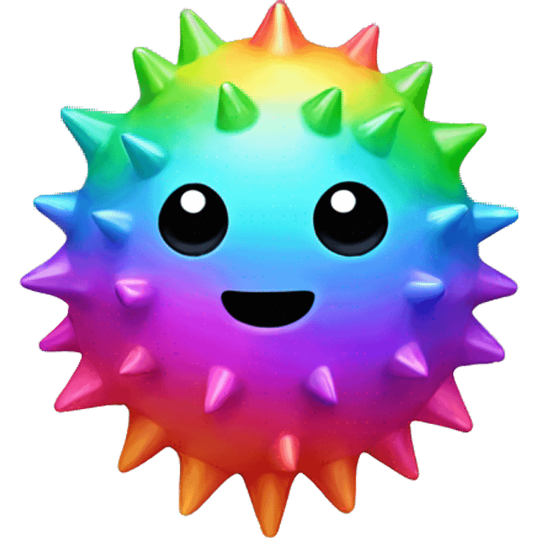 Kawaii rainbow spike ball  emoji