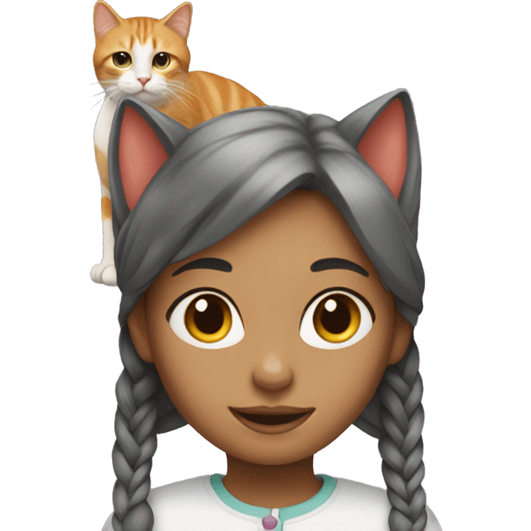 Girl and cat emoji