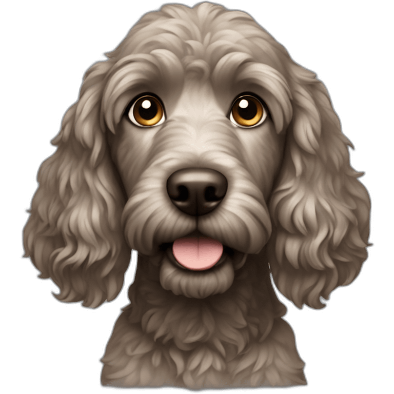 Brownish gray doodle dog emoji