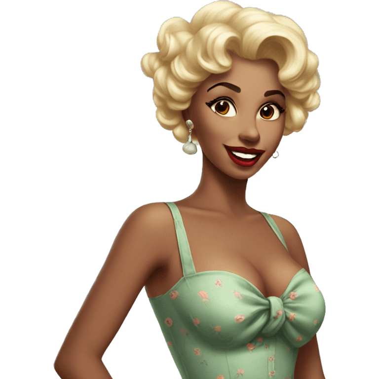 Beautiful realistic pin-up emoji