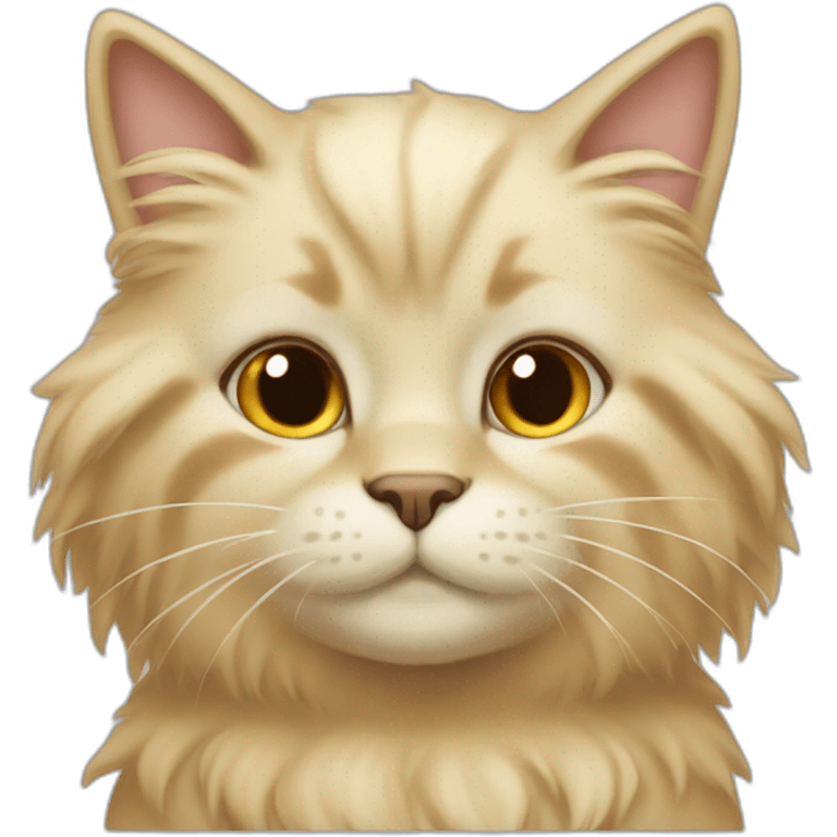 fluffy blonde cat with brown paws emoji