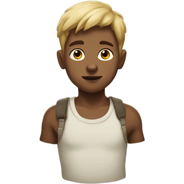 single boy portrait stone boy emoji