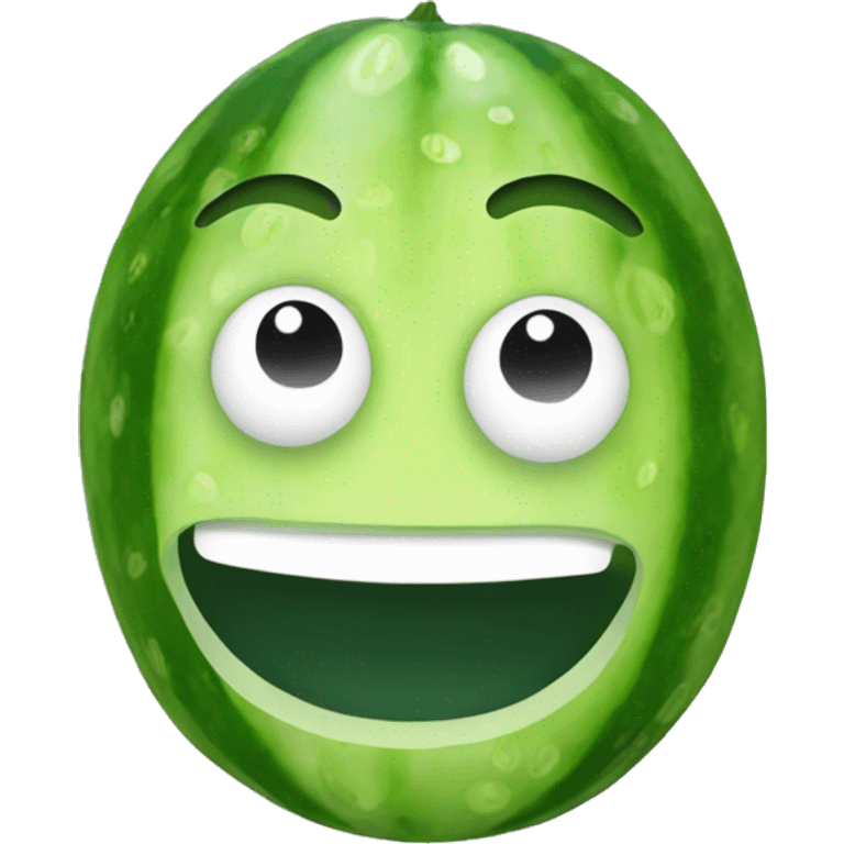 Smiley with cucumber on its eyes and face mask  emoji