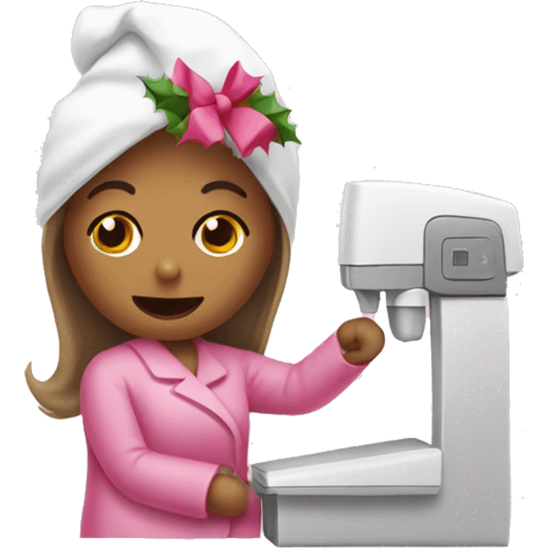 Getting a Mammogram at Christmas emoji