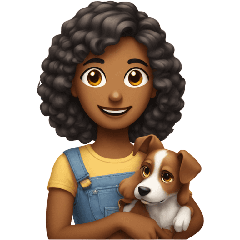 Uma menina e um cachorro  emoji