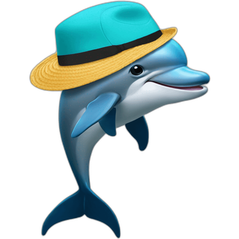 dolphin with hat emoji