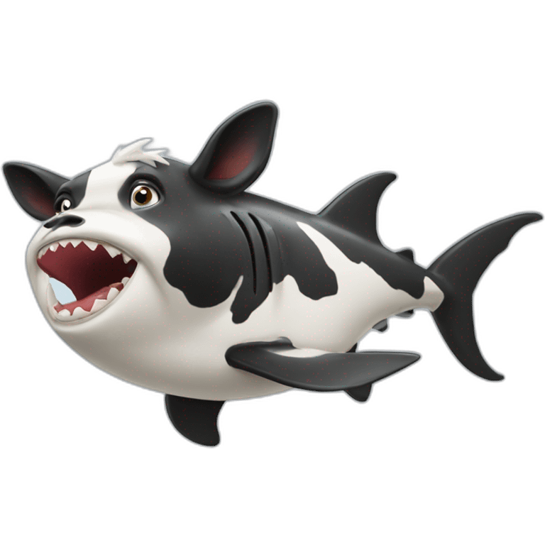 Vache sur requins emoji