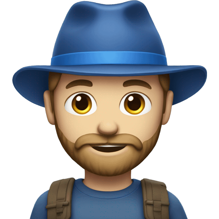 bearded boy in blue hat emoji