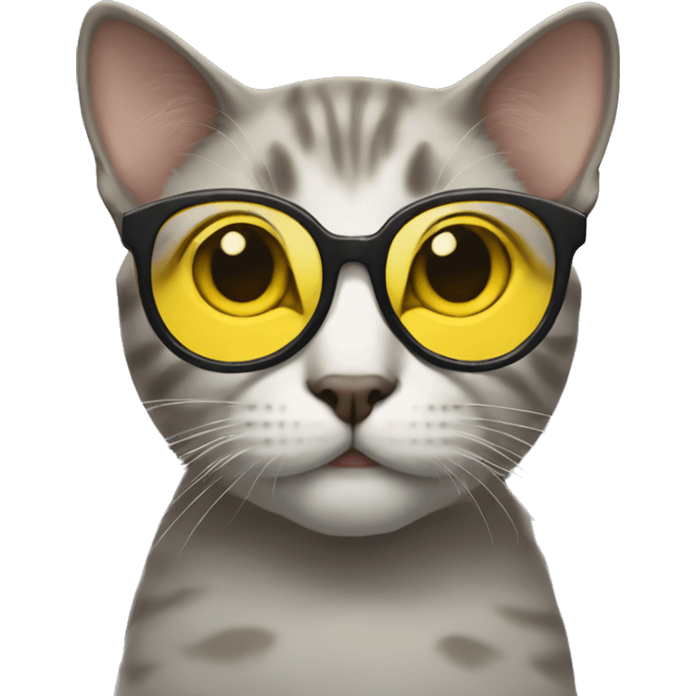 Cat with yellow glasses emoji