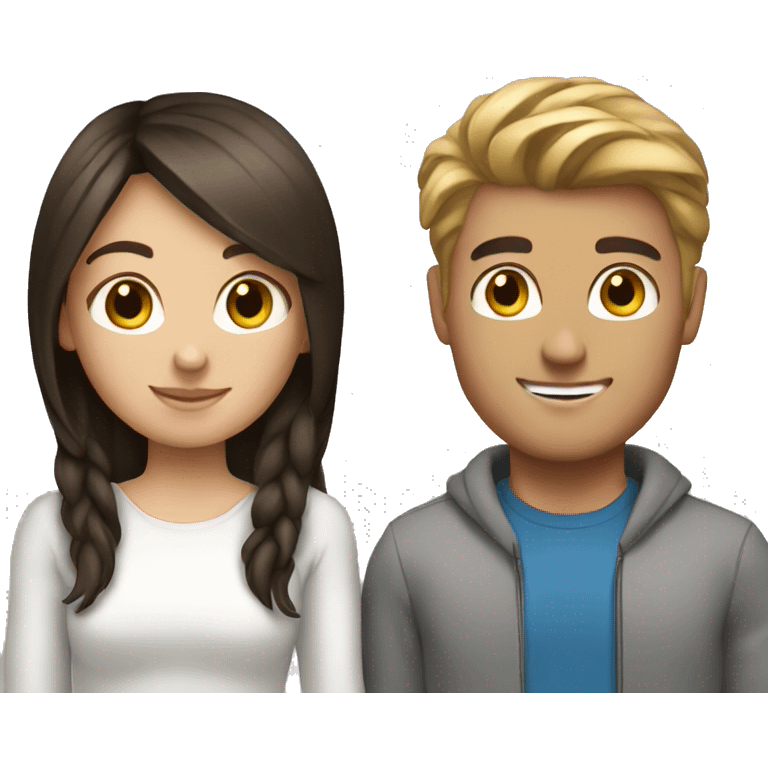 Fit white boyfriend and brunette girl emoji