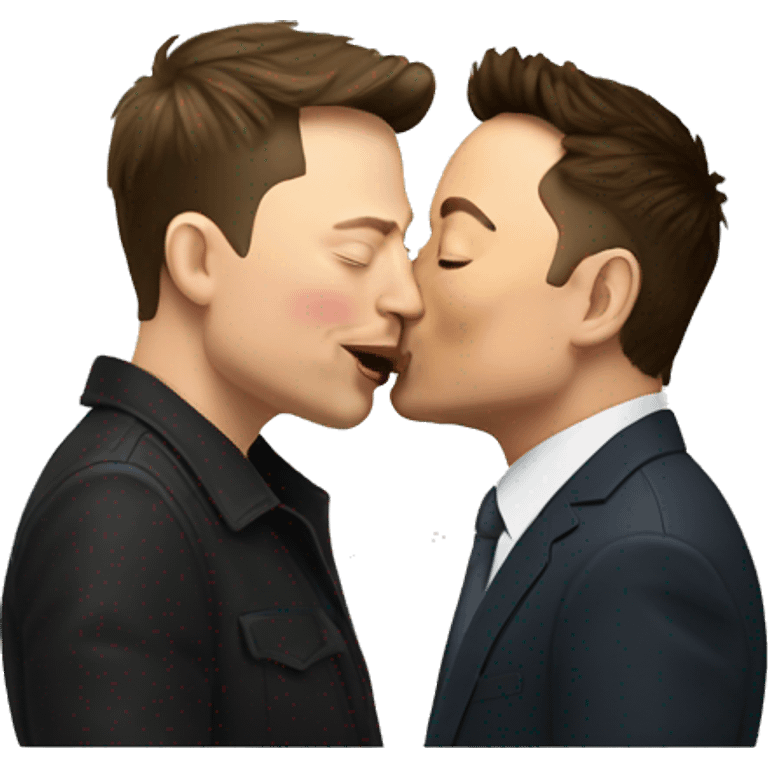 Elon Musk kissing Elon musk emoji