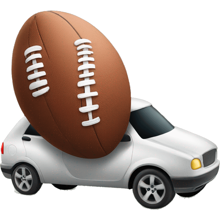 car playing with a football  in a stadium emoji