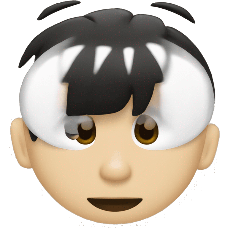 com a cara da minha mae, ela tem um cabelinho crescendo agora preto por causa da quimioterapia e branca tem olhos grandes usa ocu emoji