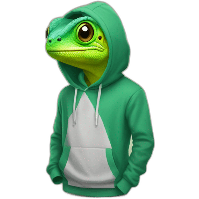 Chameleon whit Hoddie  emoji