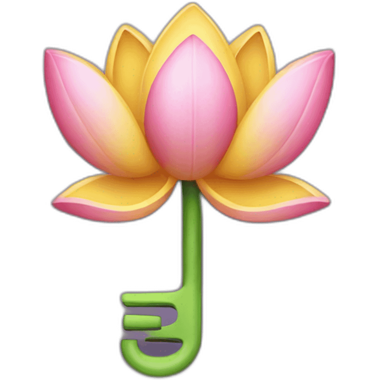 lotus flower ontop of a key emoji