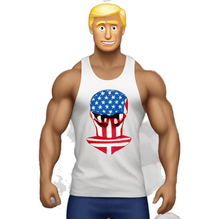 gym trump with america flag tank top emoji