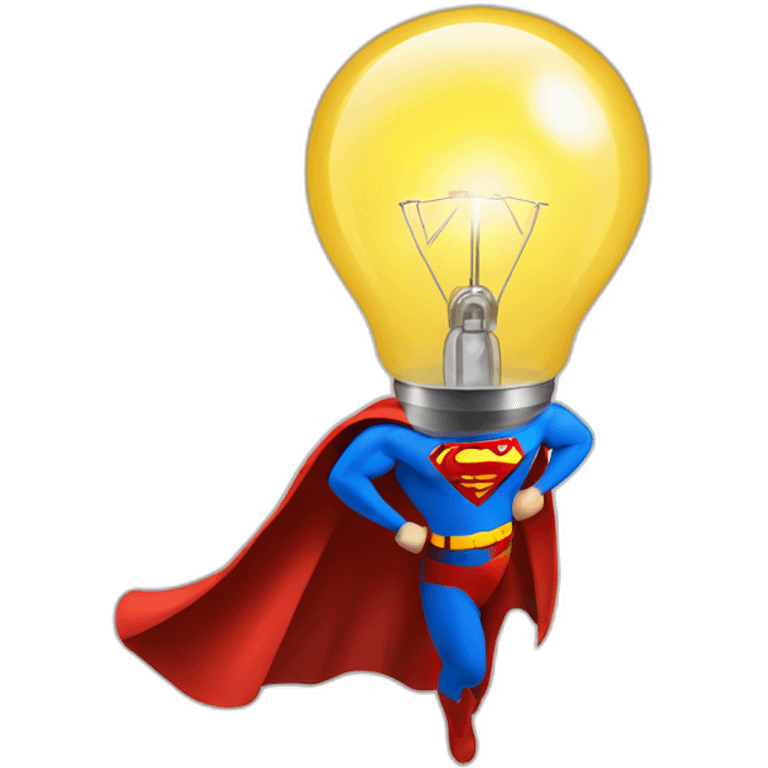 bulb with superman cape emoji