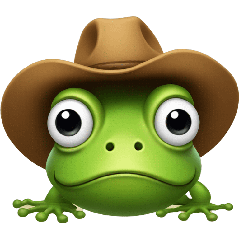 Frog wearing a cowboy hat emoji