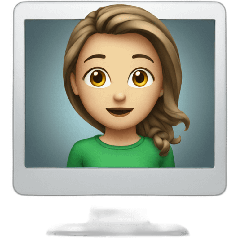 girl on monitor christmas emoji