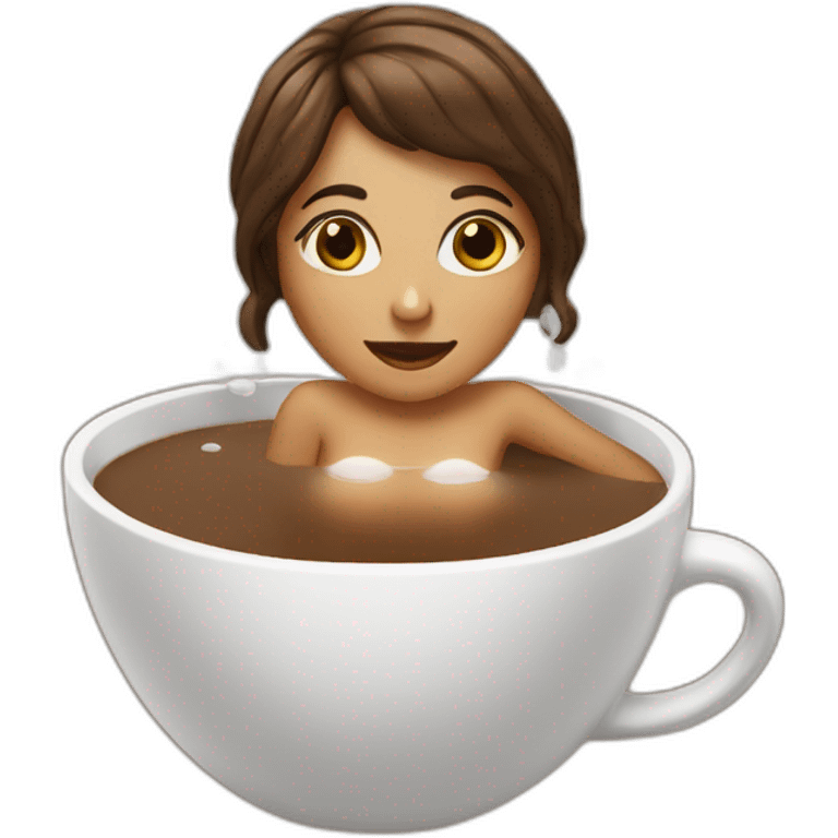 Bathing girl in coffee emoji