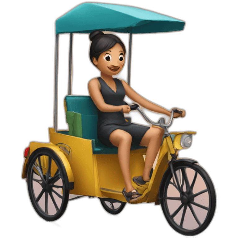 Girl in rickshaw  emoji