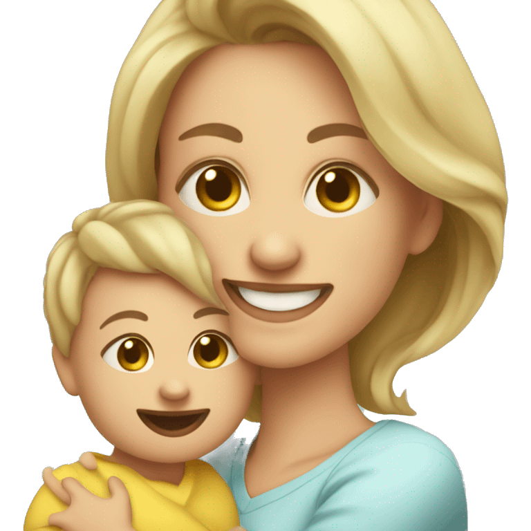 Mommy with smile and baby  emoji