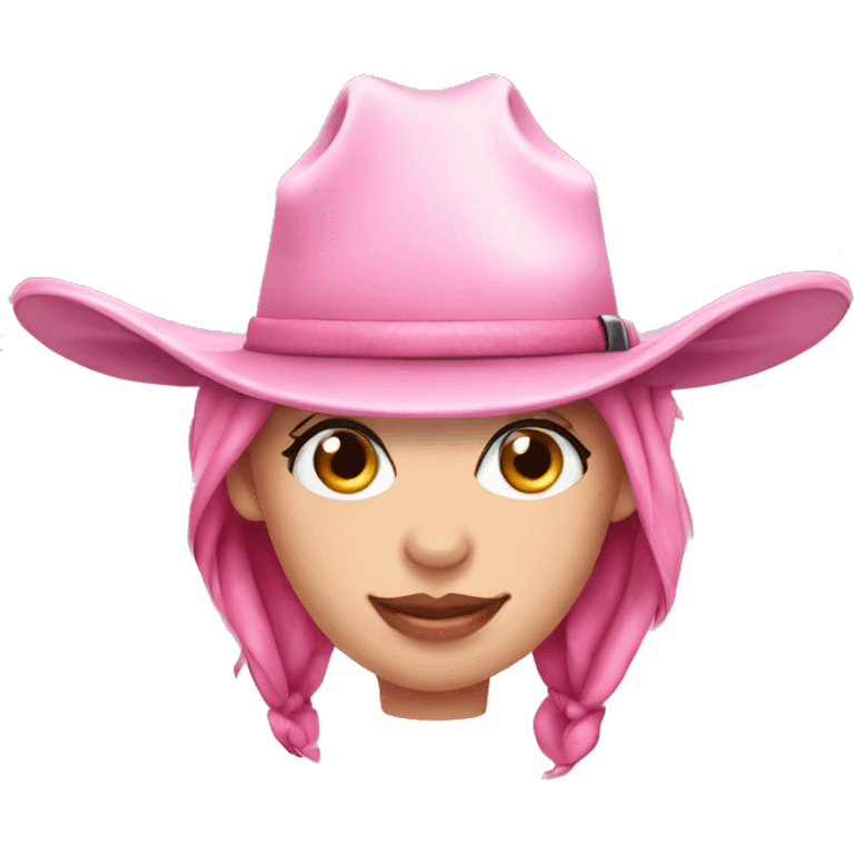 Pink cow girl hat cow print emoji