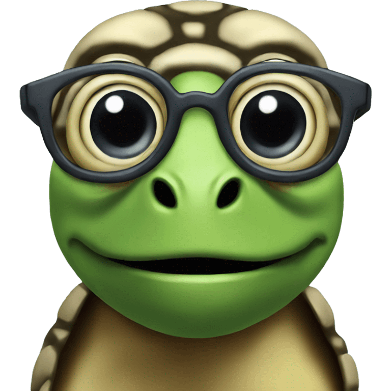 Eyeglass turtle emoji