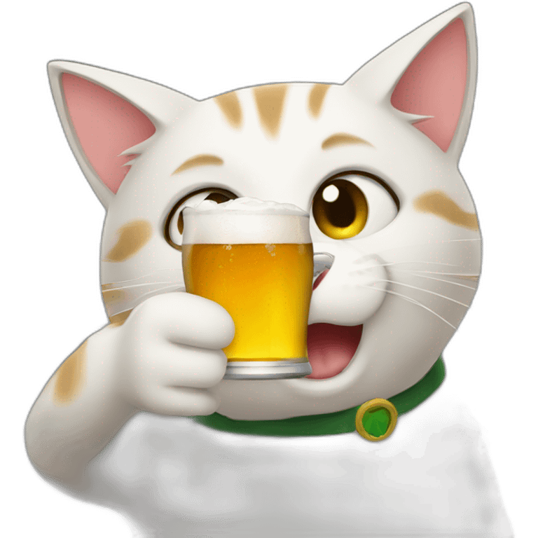 cat drinking beer emoji