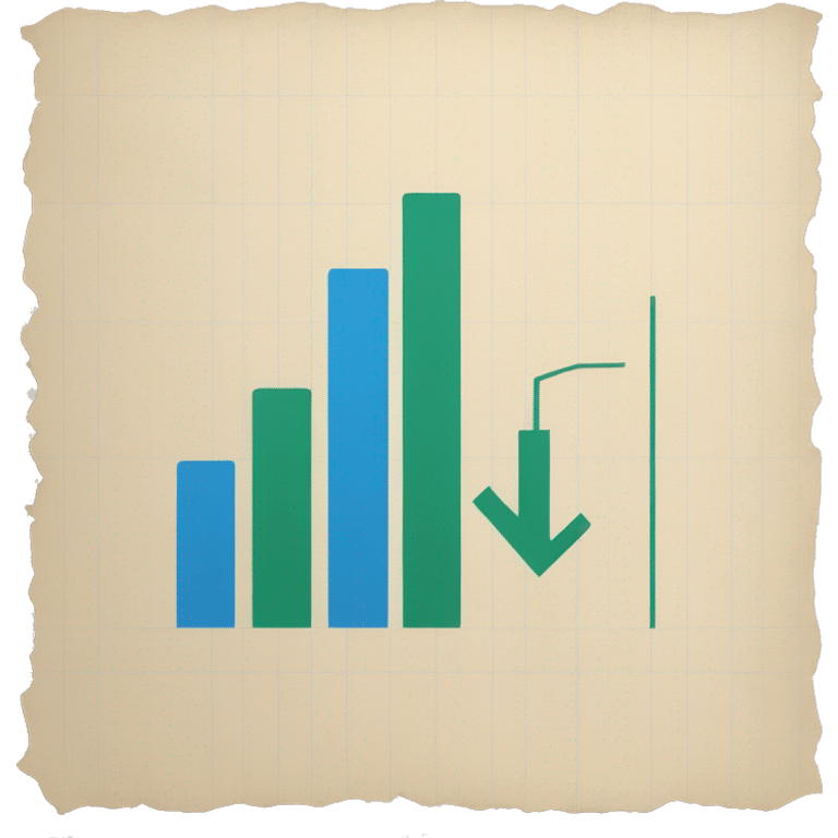 a paper with a bar chart and an upward trend emoji