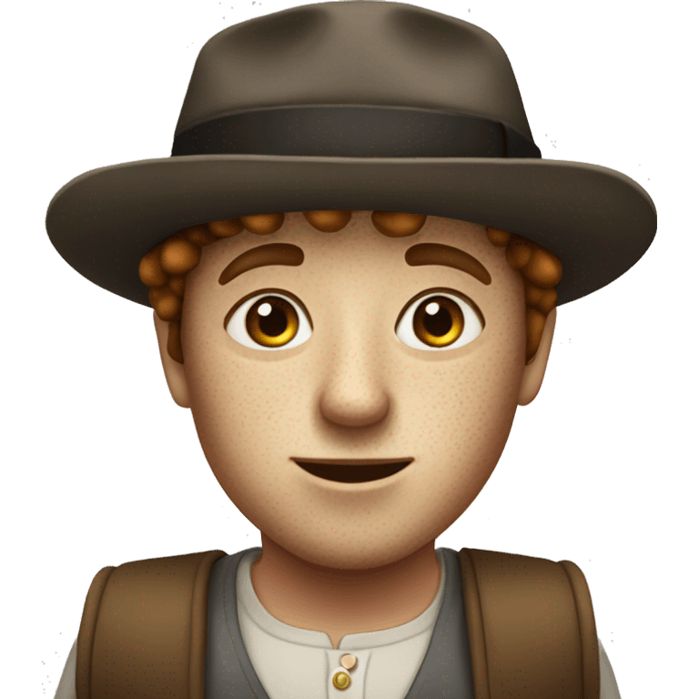 Short person with freckles and Jewish hat emoji