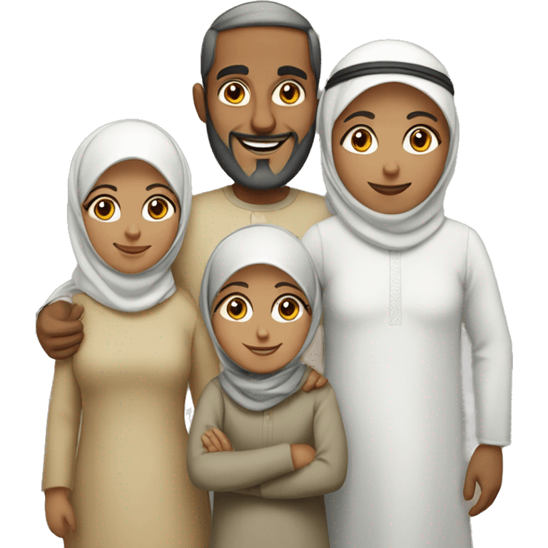 A Muslim family of five  emoji