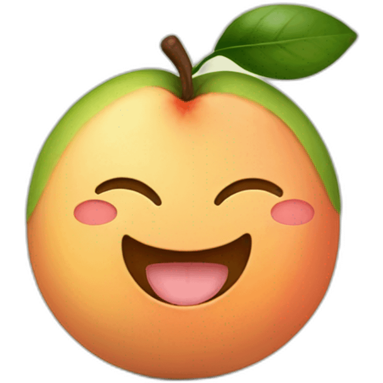 Peach and avocado smiling emoji