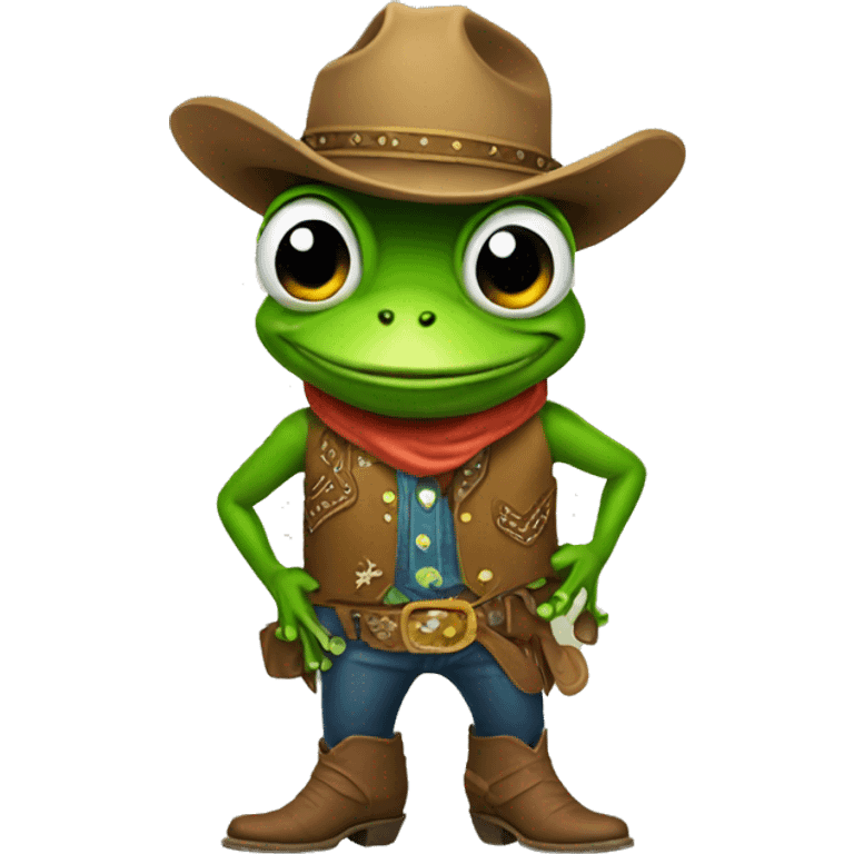 Frog cowboy emoji